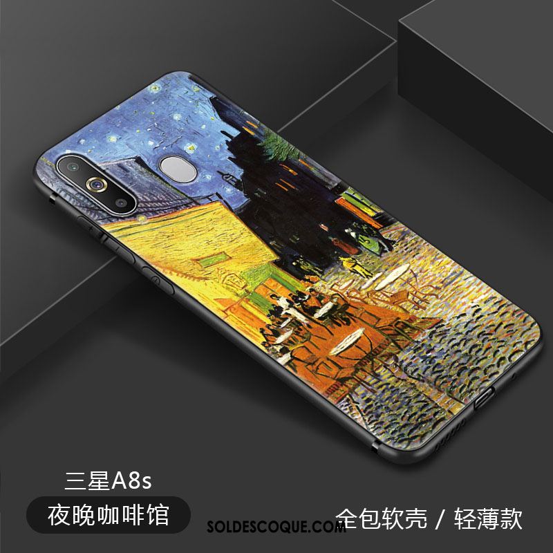 Coque Samsung Galaxy A8s Élégant Ciel Étoilé Peinture À L'huile Soirée Art Pas Cher