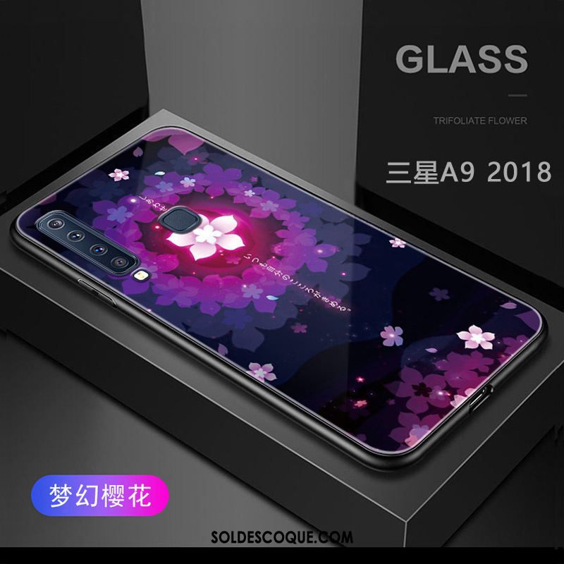 Coque Samsung Galaxy A9 2018 Protection Violet Téléphone Portable Fluide Doux Tendance Pas Cher