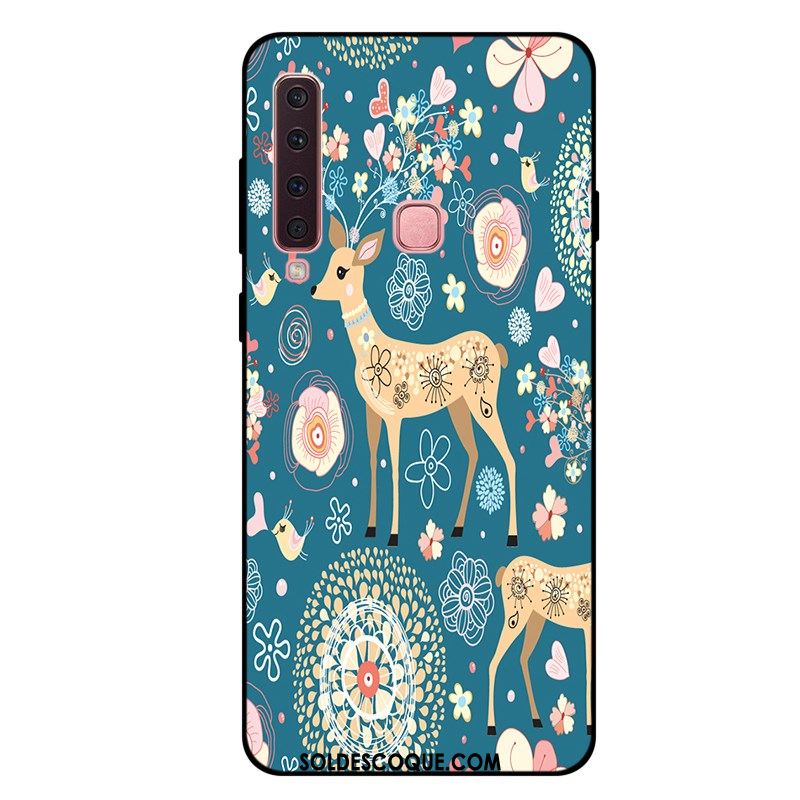 Coque Samsung Galaxy A9 2018 Tout Compris Bleu Téléphone Portable Étoile Étui Pas Cher