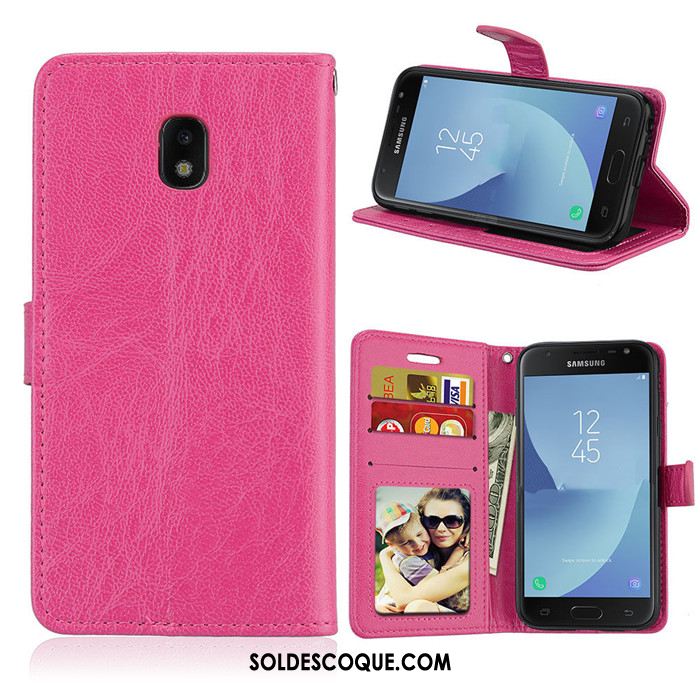 Coque Samsung Galaxy J5 2017 Silicone Étui En Cuir Portefeuille Rose Téléphone Portable Soldes