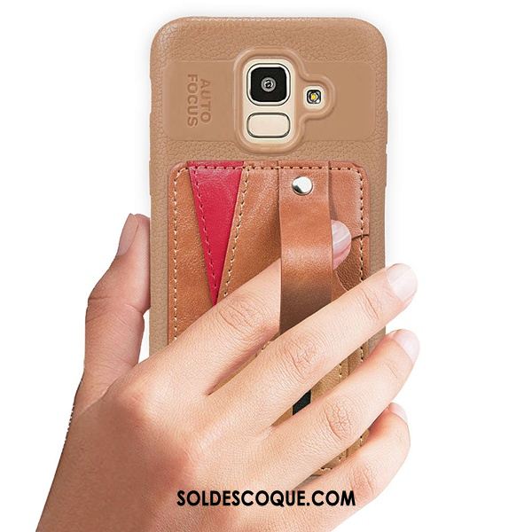 Coque Samsung Galaxy J6 Fluide Doux Carte Support Téléphone Portable Étui En Ligne