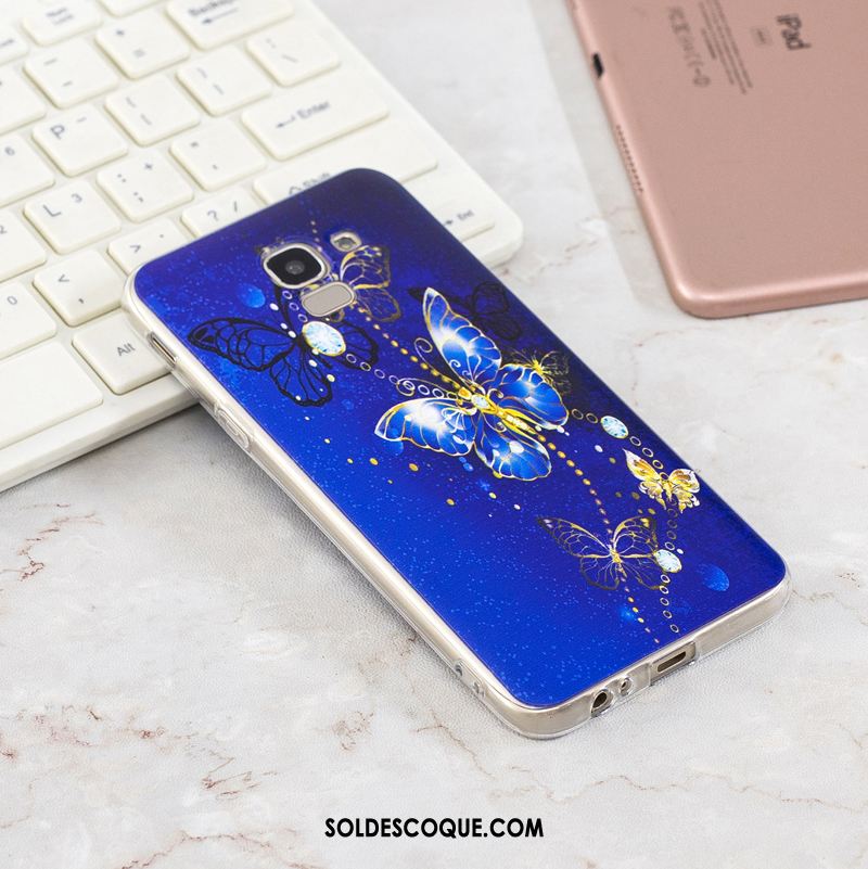 Coque Samsung Galaxy J6 Téléphone Portable Bleu Mode Couvercle Arrière Protection Housse Pas Cher
