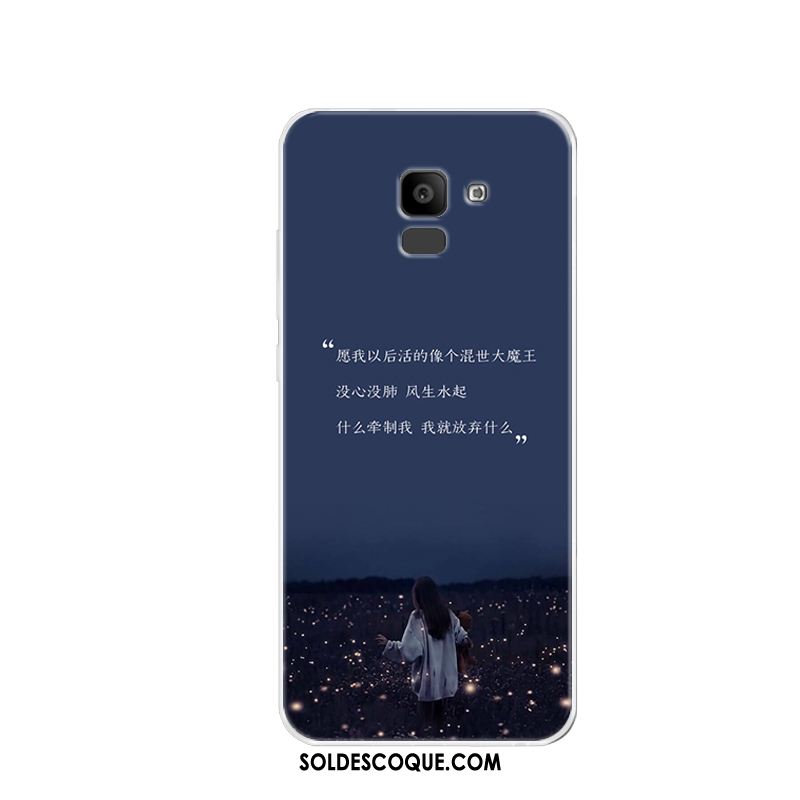 Coque Samsung Galaxy J6 Téléphone Portable Silicone Étui Bleu Étoile Pas Cher