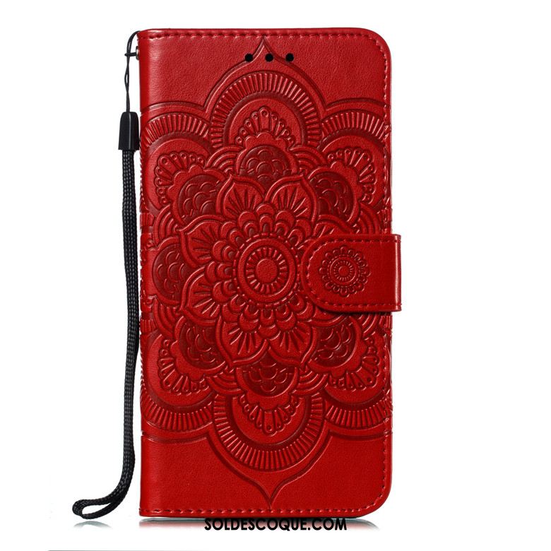 Coque Samsung Galaxy M20 Rouge Téléphone Portable Protection Fluide Doux Étui En Cuir Pas Cher