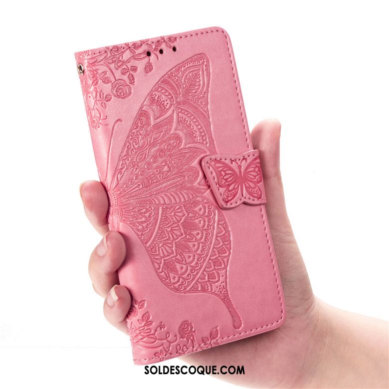 Coque Samsung Galaxy Note 10 Incassable Étui En Cuir Rose Clamshell Fluide Doux Pas Cher