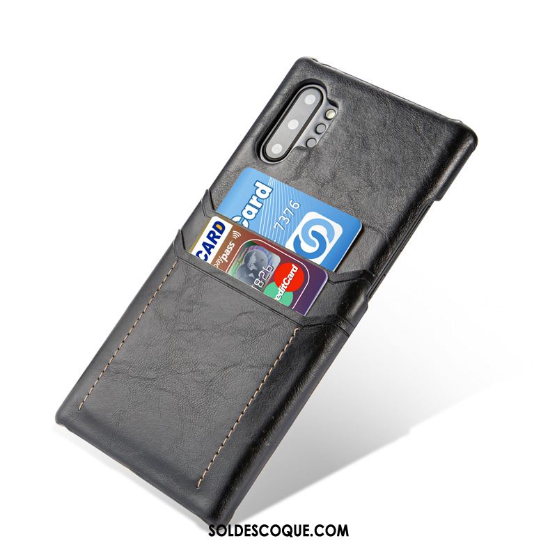 Coque Samsung Galaxy Note 10+ Noir Étui En Cuir Protection Étoile Téléphone Portable Pas Cher