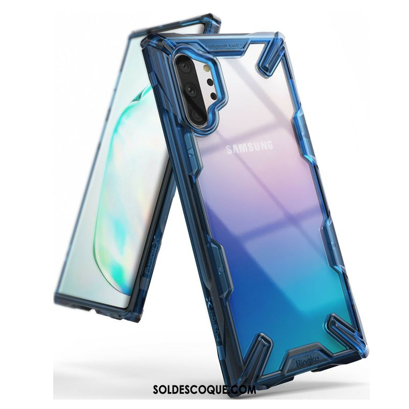 Coque Samsung Galaxy Note 10+ Étoile Incassable Transparent Étui Bleu Pas Cher