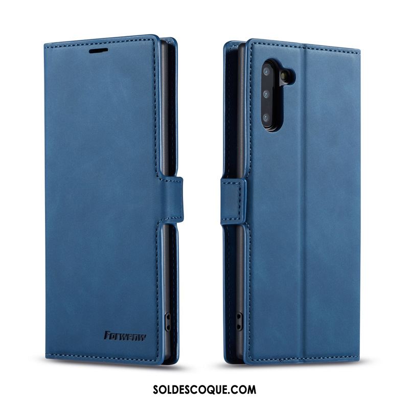 Coque Samsung Galaxy Note 10 Étui En Cuir Bleu Étoile Téléphone Portable Carte En Vente