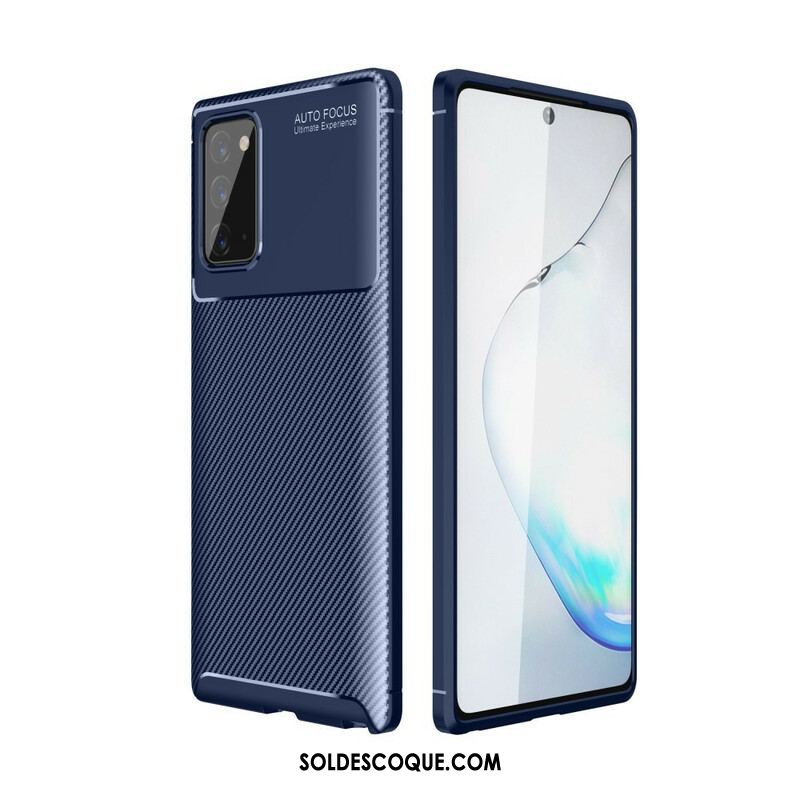 Coque Samsung Galaxy Note 20 Flexible Texture Fibre Carbone
