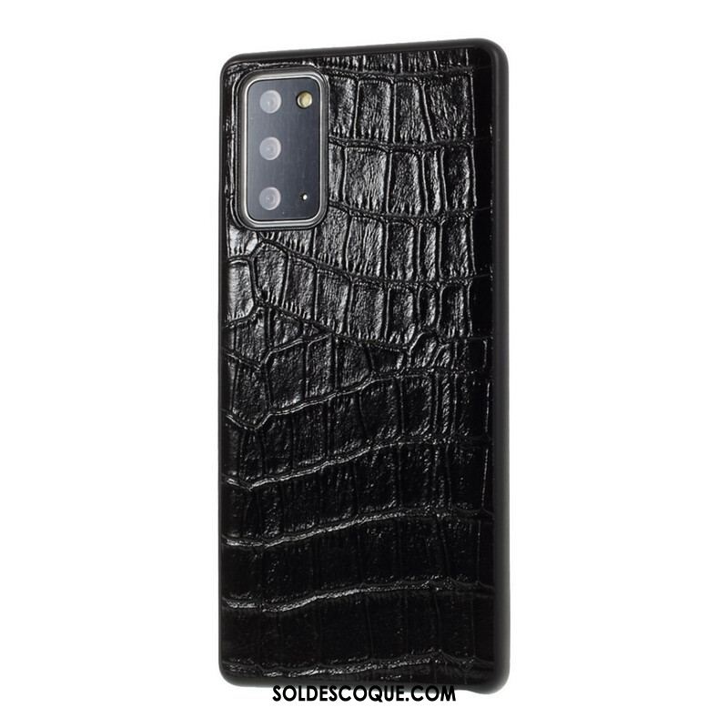 Coque Samsung Galaxy Note 20 Véritable Cuir Texture Crocodile