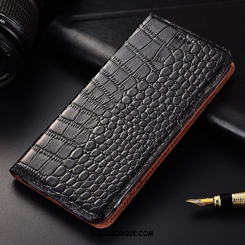 Coque Samsung Galaxy Note 4 Cuir Véritable Téléphone Portable Étui En Cuir Noir Crocodile Pas Cher