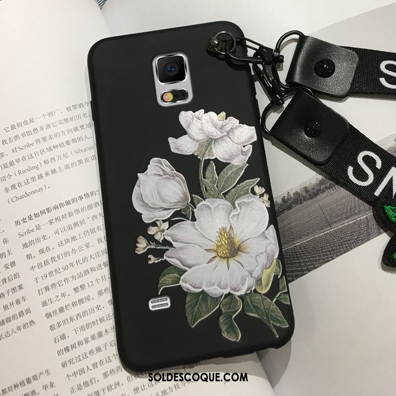 Coque Samsung Galaxy Note 4 Ornements Suspendus Noir Silicone Incassable Téléphone Portable Pas Cher