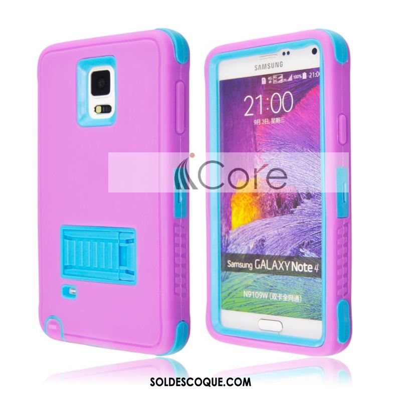 Coque Samsung Galaxy Note 4 Support Étui Étoile Violet Bleu Pas Cher