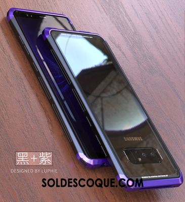 Coque Samsung Galaxy Note 8 Métal Tout Compris Incassable Verre Trempé Étoile Pas Cher