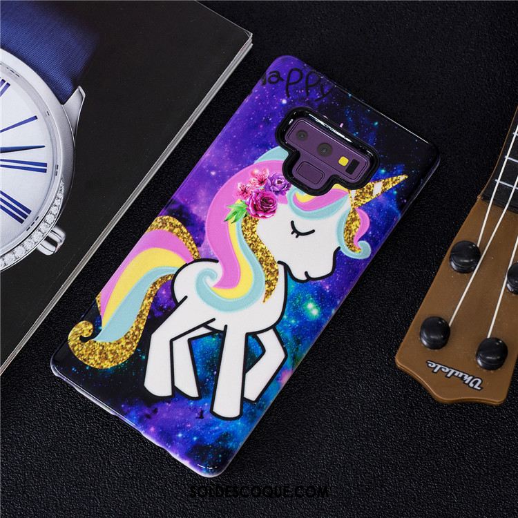 Coque Samsung Galaxy Note 9 Bleu Dessin Animé Téléphone Portable Étui Étoile Soldes