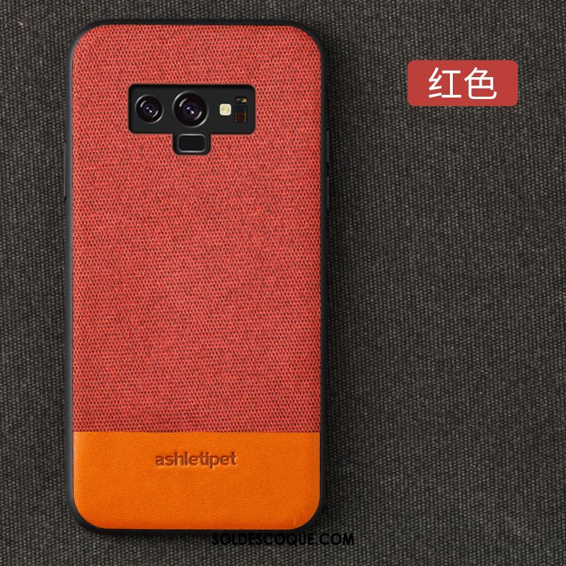 Coque Samsung Galaxy Note 9 Magnétisme Support Rouge Tissu À Bord En Vente