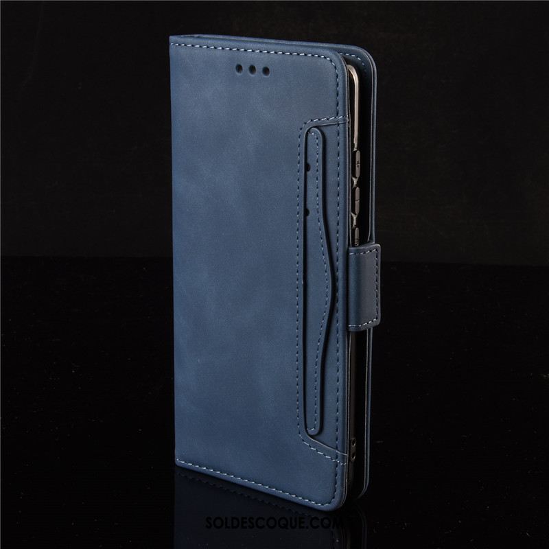 Coque Samsung Galaxy Note20 Bleu Étui Protection Carte Étui En Cuir Soldes