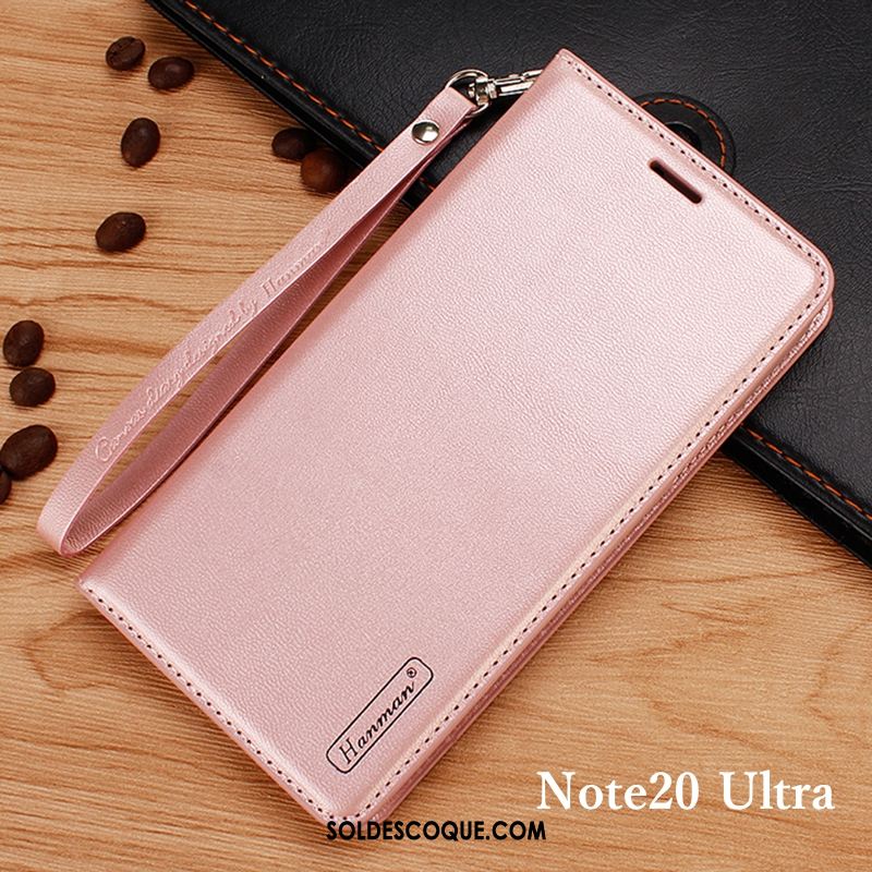 Coque Samsung Galaxy Note20 Ultra Téléphone Portable Rose Étoile Portefeuille Clamshell Pas Cher