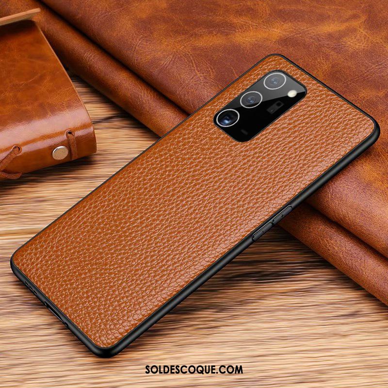 Coque Samsung Galaxy Note20 Ultra Étoile Téléphone Portable Couvercle Arrière Cuir Véritable Étui En Cuir Soldes