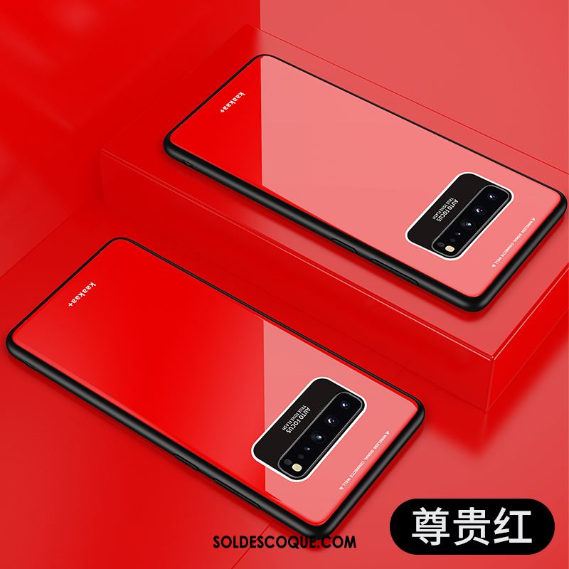 Coque Samsung Galaxy S10 5g Étui Verre Tendance Rouge Incassable Soldes