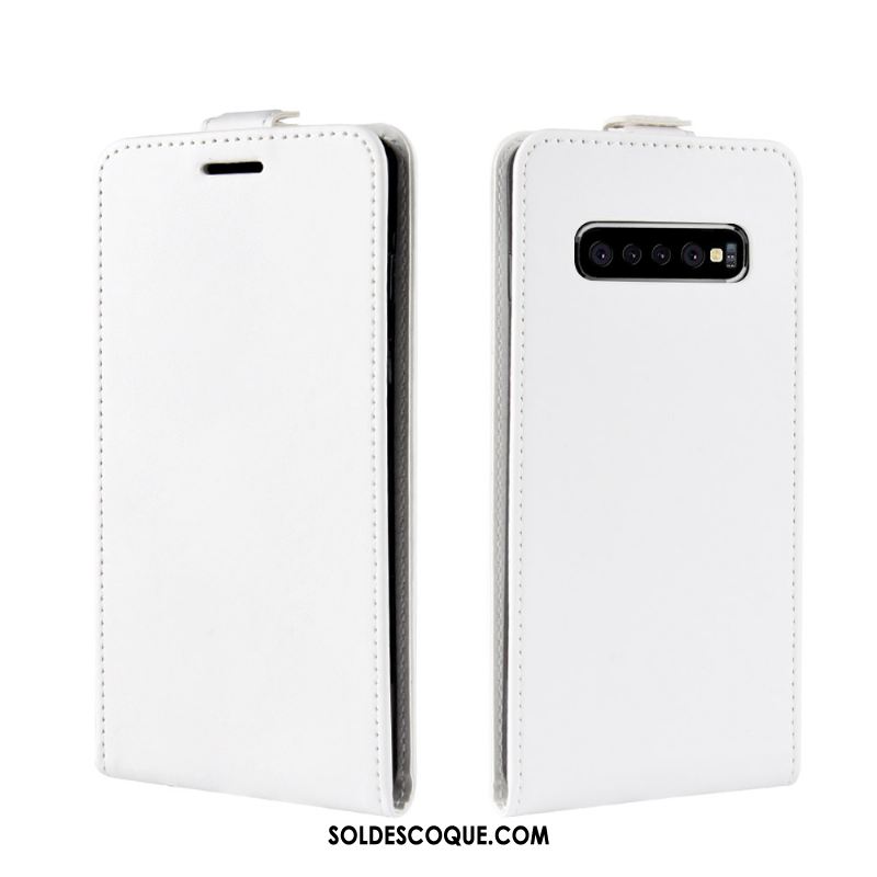Coque Samsung Galaxy S10+ Carte Étui En Cuir Téléphone Portable Blanc Étoile Pas Cher