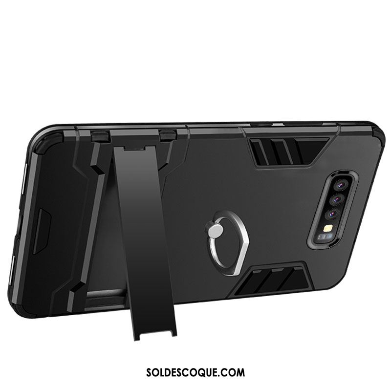Coque Samsung Galaxy S10+ Noir Silicone Créatif Téléphone Portable Support France