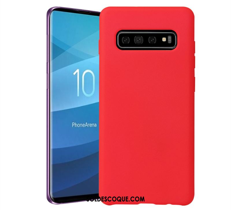 Coque Samsung Galaxy S10 Rouge Couleur Unie Fluide Doux Étoile Nouveau En Ligne