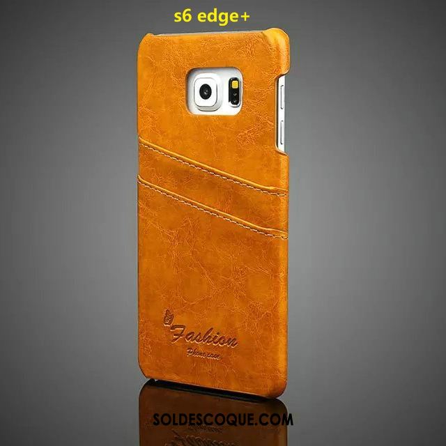 Coque Samsung Galaxy S6 Edge Jaune Cuir Véritable Téléphone Portable Tendance Étoile Housse France