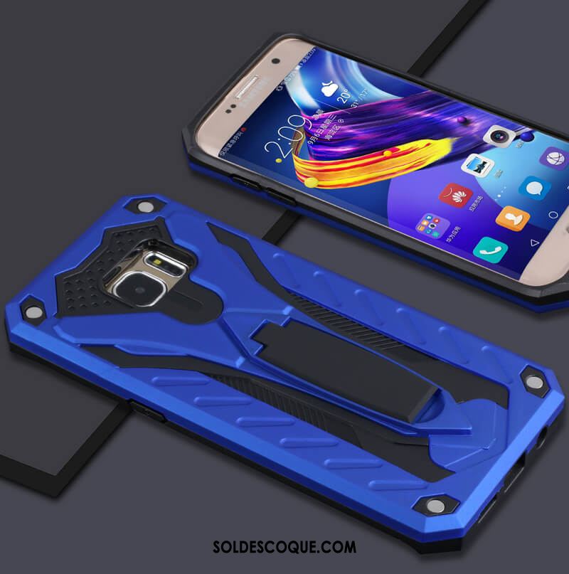 Coque Samsung Galaxy S7 Bleu Tout Compris Étoile Rouge Tendance Soldes