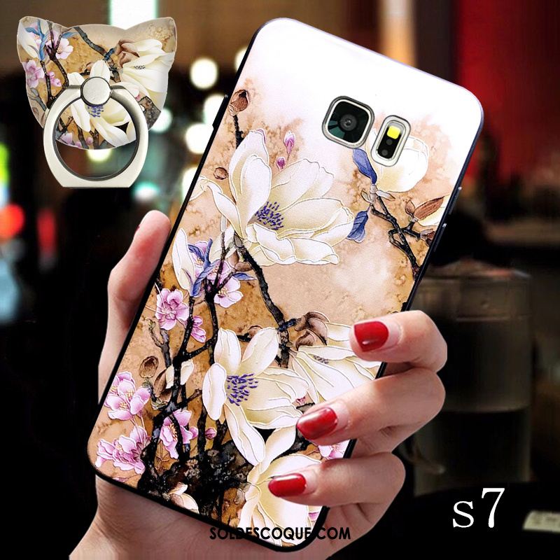 Coque Samsung Galaxy S7 Edge Anneau Créatif Téléphone Portable Étoile Silicone Pas Cher