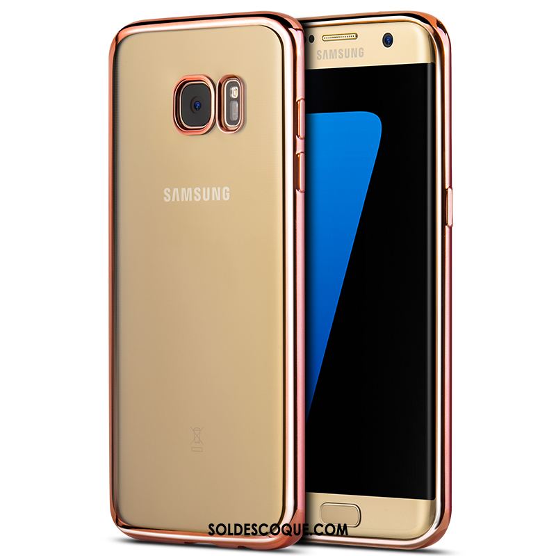 Coque Samsung Galaxy S7 Edge Fluide Doux Support Anneau Très Mince Transparent Soldes