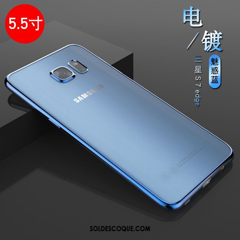 Coque Samsung Galaxy S7 Edge Incassable Étui Bleu Protection Très Mince Housse Soldes