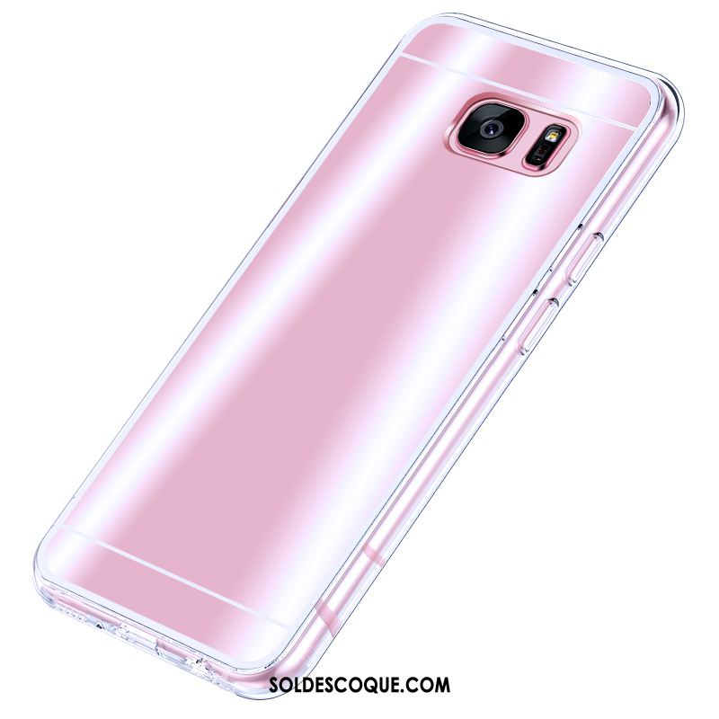 Coque Samsung Galaxy S7 Or Rose Téléphone Portable Fluide Doux Tendance Étui Soldes