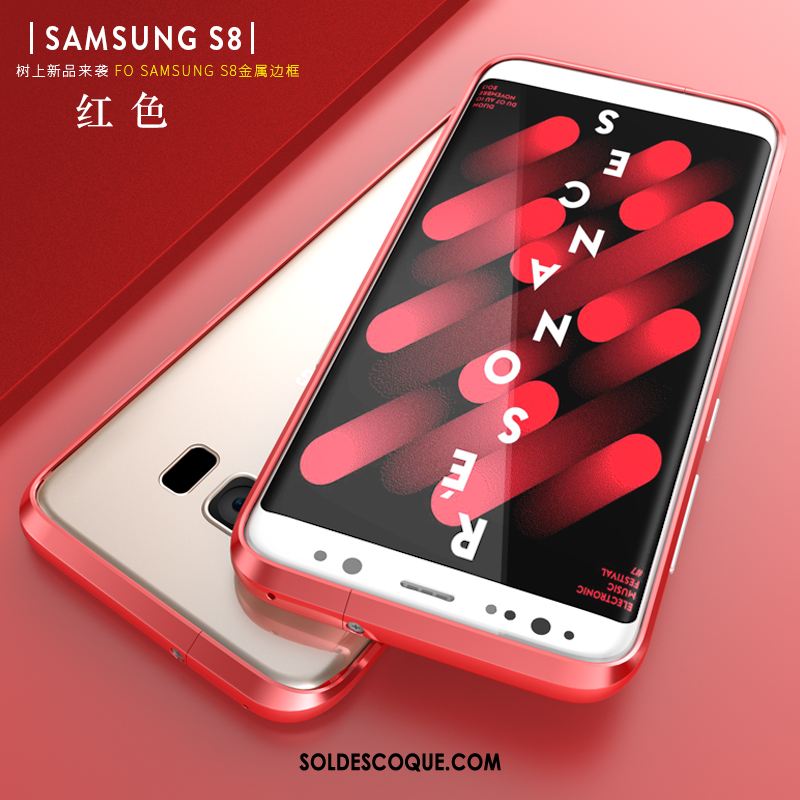 Coque Samsung Galaxy S8 Difficile Étui Métal Rouge Protection Housse France