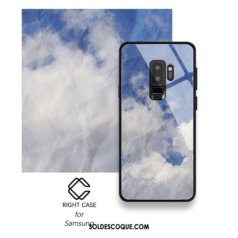 Coque Samsung Galaxy S9+ Bleu Téléphone Portable Étoile Créatif Simple Soldes