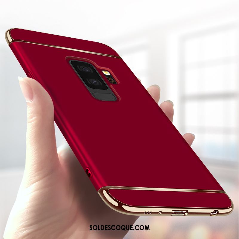 Coque Samsung Galaxy S9+ Nouveau Vin Rouge Créatif Étoile Délavé En Daim Housse Pas Cher