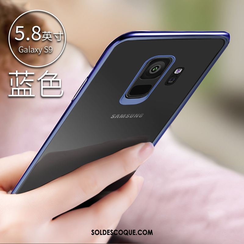 Coque Samsung Galaxy S9 Silicone Téléphone Portable Incassable Bleu Étui Housse Pas Cher