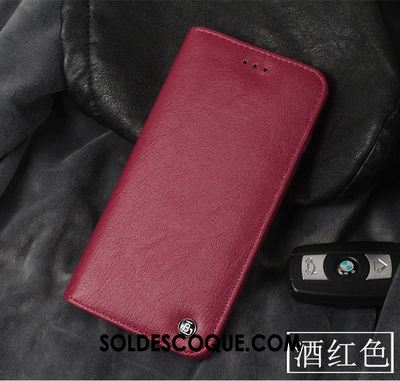 Coque Samsung Galaxy S9 Vin Rouge Étoile Incassable Tout Compris Cuir Véritable Pas Cher