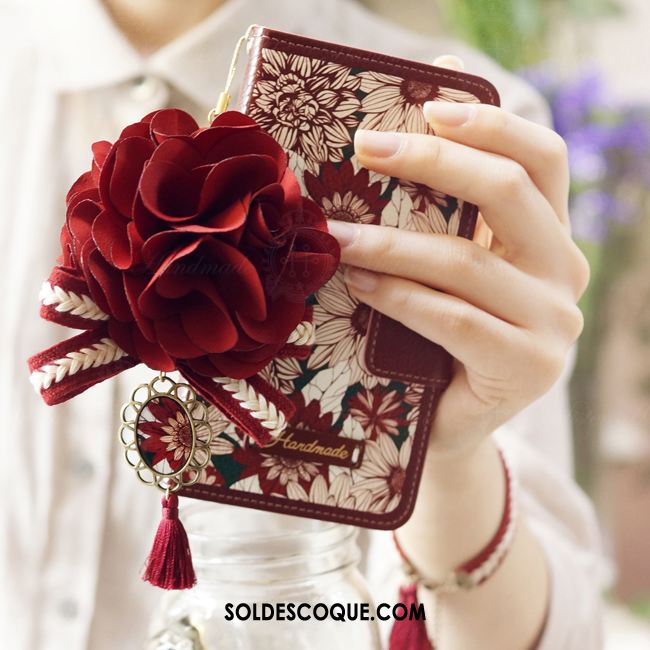 Coque Samsung Galaxy S9+ Étui En Cuir Étoile Vin Rouge Incassable Personnalité Soldes