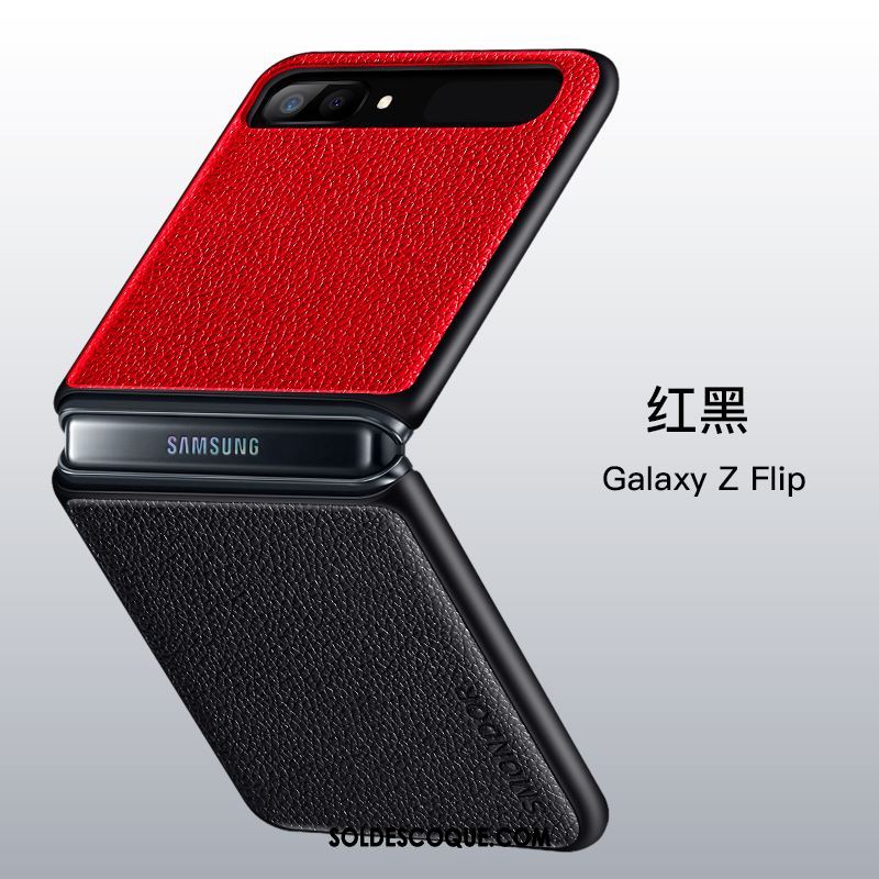 Coque Samsung Z Flip Étoile Plier Divisé Silicone Cuir Véritable Soldes
