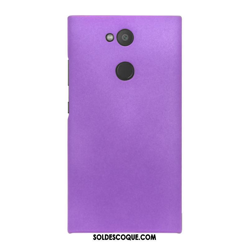 Coque Sony Xperia L2 Téléphone Portable Étui Violet Simple Délavé En Daim Pas Cher