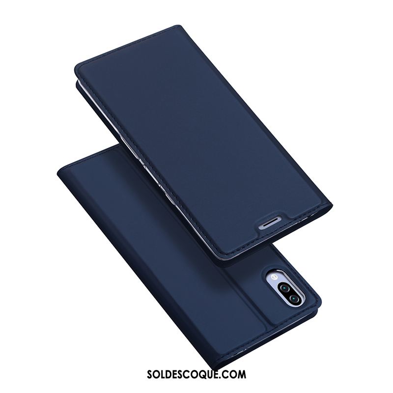 Coque Sony Xperia L3 Téléphone Portable Bleu Marin Très Mince Étui En Cuir Tout Compris Housse Soldes