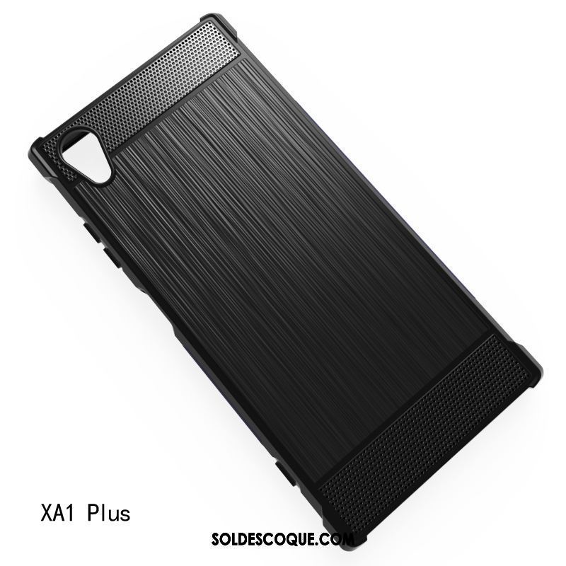 Coque Sony Xperia Xa1 Plus Incassable Fluide Doux Silicone Noir Étui En Ligne