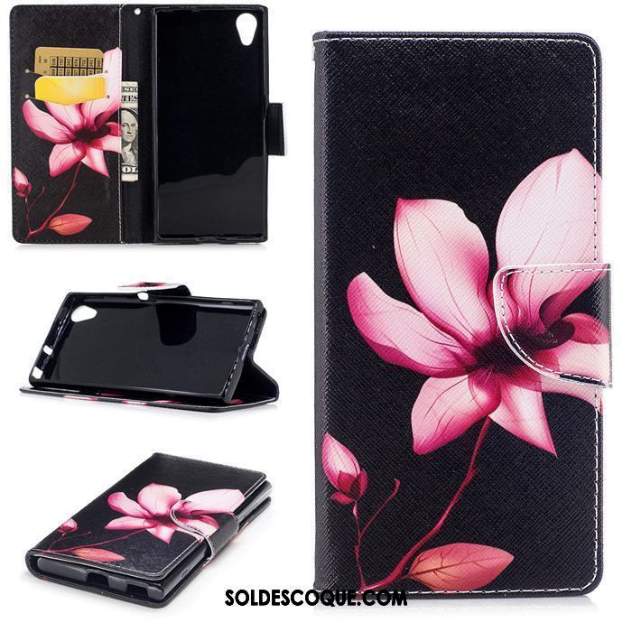 Coque Sony Xperia Xa1 Plus Étui En Cuir Noir Téléphone Portable Incassable Clamshell Housse Soldes