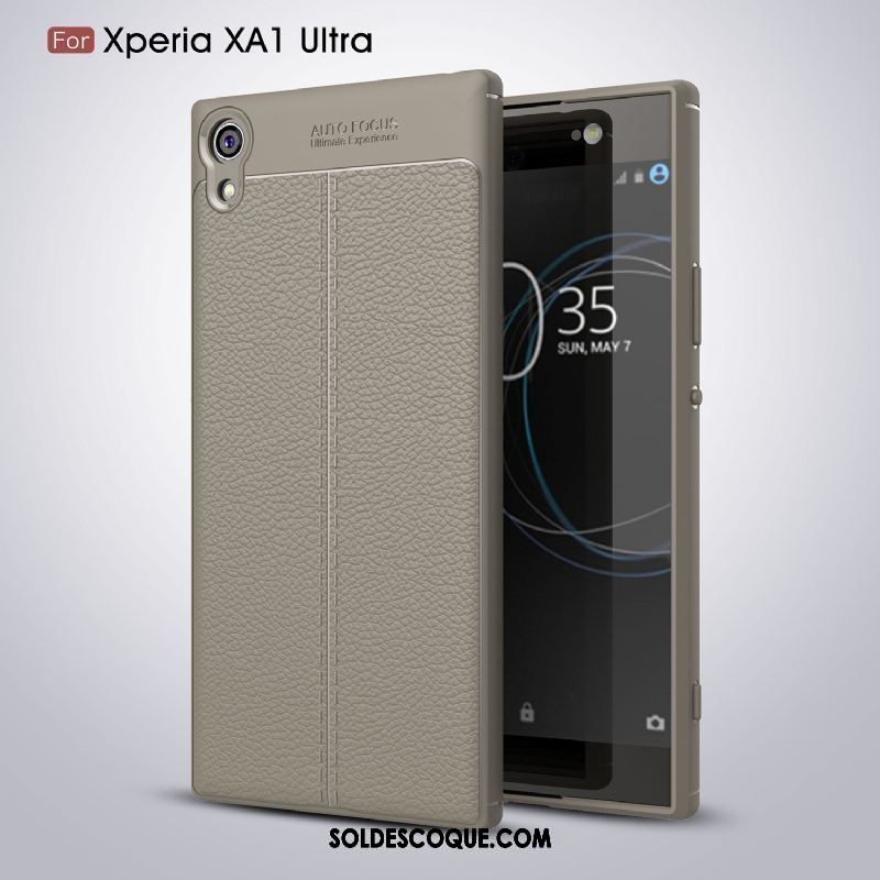 Coque Sony Xperia Xa1 Ultra Fluide Doux Gris Incassable Silicone Téléphone Portable Pas Cher