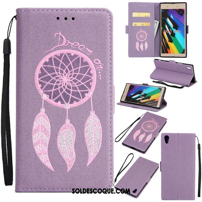 Coque Sony Xperia Xa1 Ultra Incassable Étui En Cuir Protection Téléphone Portable Violet France