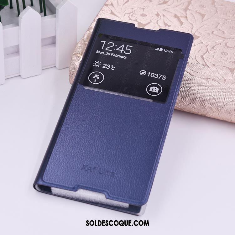 Coque Sony Xperia Xa1 Ultra Étui Bleu Téléphone Portable Ouvrir La Fenêtre Protection Pas Cher