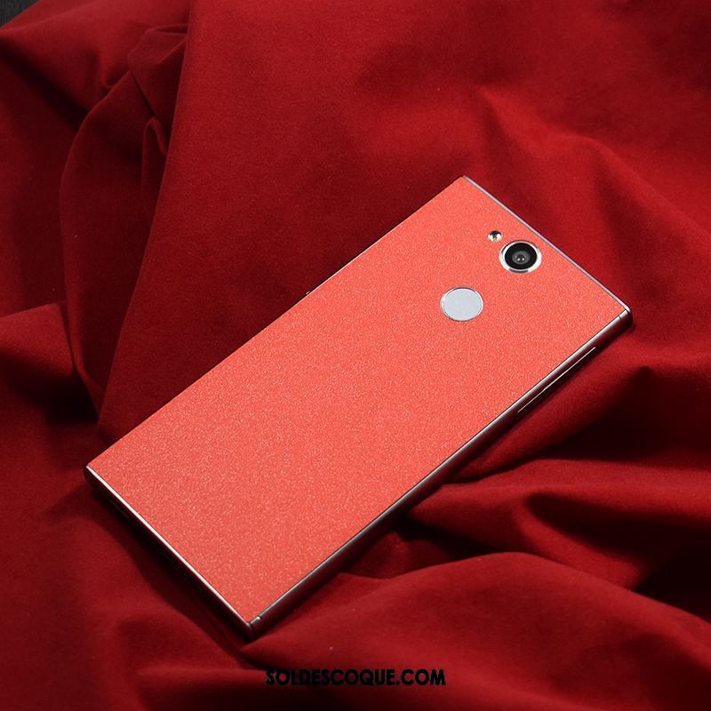 Coque Sony Xperia Xa2 Plus Couleur Décoration Délavé En Daim Protection Rouge En Vente