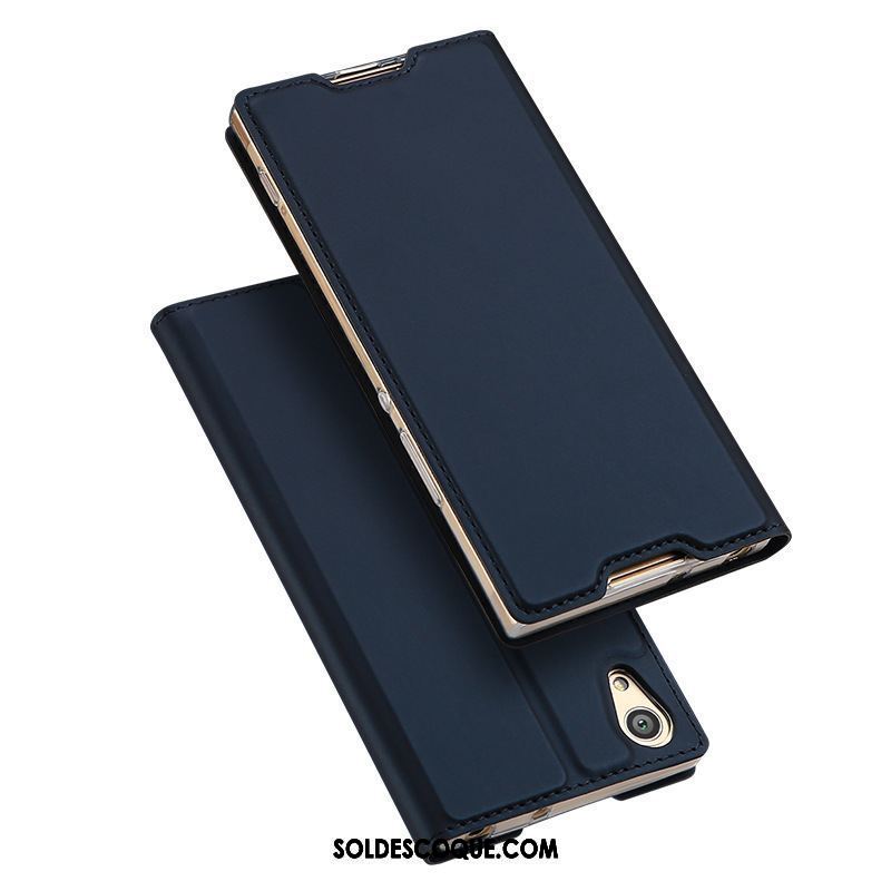 Coque Sony Xperia Xa2 Plus Incassable Téléphone Portable Bleu Marin Étui En Cuir Protection Pas Cher