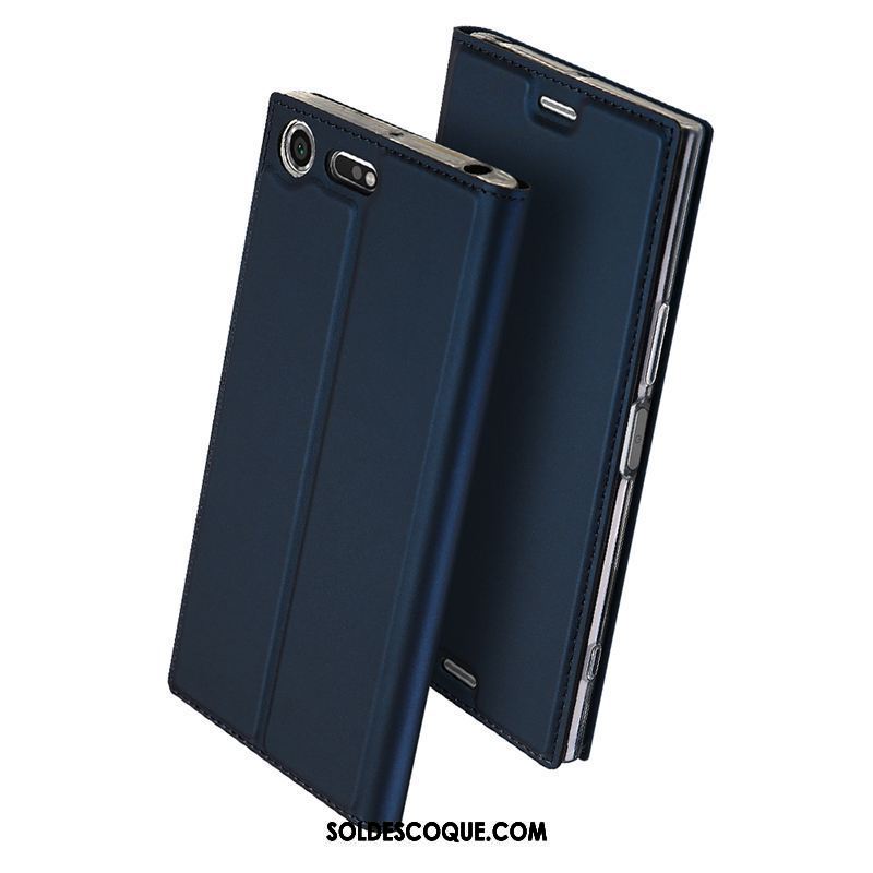 Coque Sony Xperia Xz Premium Business Protection Bleu Marin Téléphone Portable Étui En Cuir En Vente